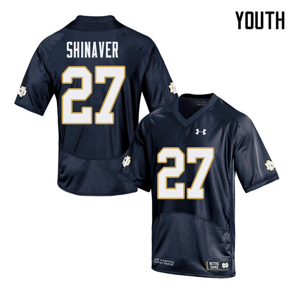 Youth NCAA Notre Dame Fighting Irish #27 Arion Shinaver Stitched College Under Armour Authentic Navy Football Jersey AS10V30IG